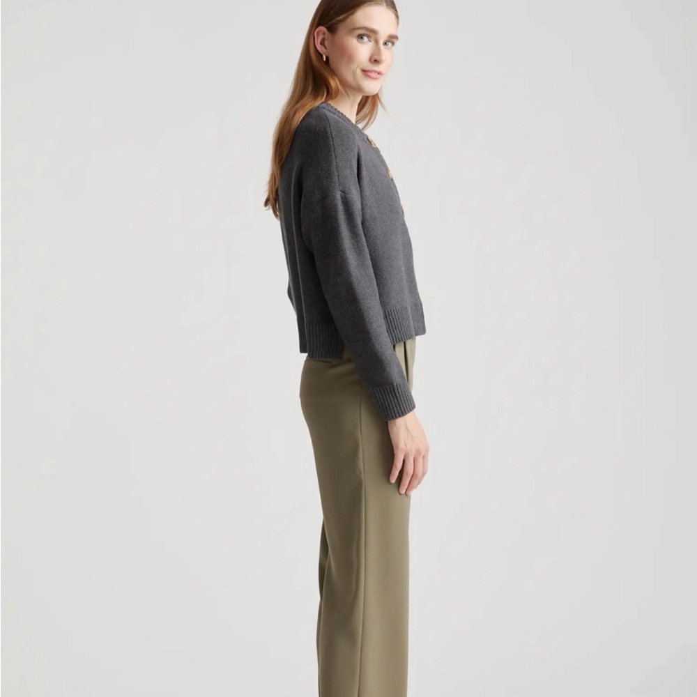 Quince Charcoal Button-Up Cardigan - Picture 2 of 5